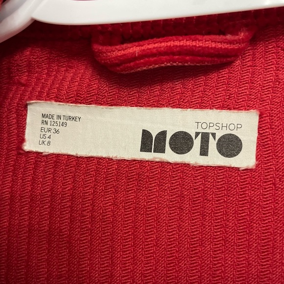 Red corduroy jacket from Topshop, lightly worn, size US4 (small). - Picture 2 of 7